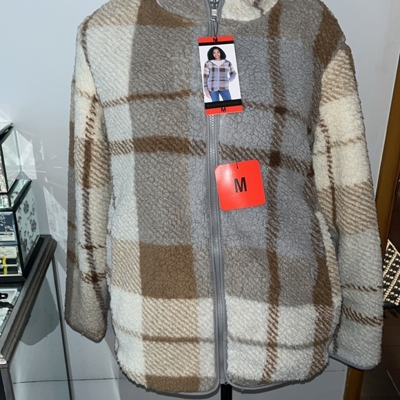 Weatherproof Women's Reversible Ultra Cozy Plush Fleece Plaid Jacket size Medium - Picture 3 of 8